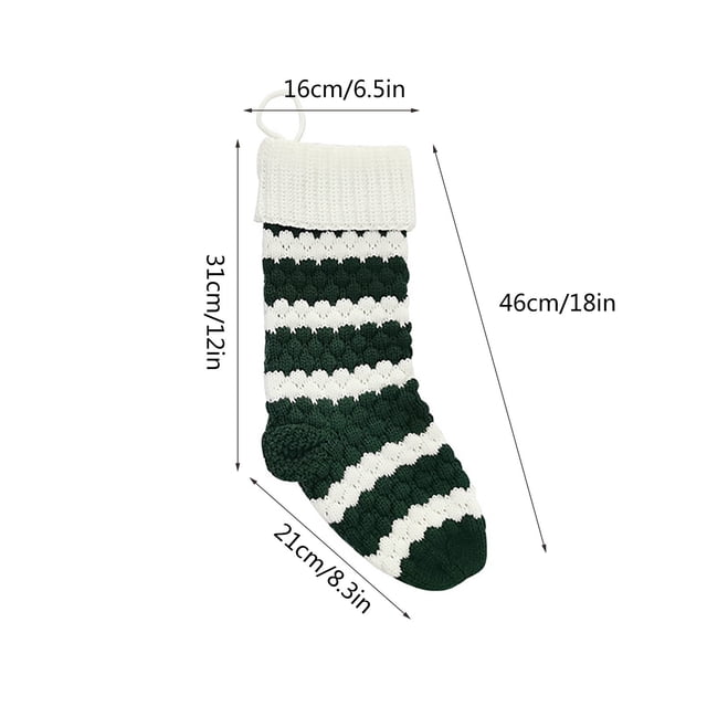 Uuiauoio Knitted Christmas Stocking, Embroidered Candy Gift Bag for Fireplace and Tree Decor, Festive Holiday Hosiery with Spacious Design, Traditional Pattern for Seasonal Celebrations