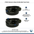 thumbnail image 4 of CTM  1 3/8 Inch Wide Basic Bridle Belt Twin Pack (Women), 4 of 4