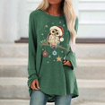 thumbnail image 1 of Puntoco Navidad Mujer Moda Tallas grandes Estampado Cuello redondo Manga larga Camiseta Blusa Puntoco Puntoco-4865, 1 of 5