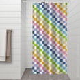 thumbnail image 2 of Pastel Color Checkered Pattern Shower Curtain 36"x72" ,Bathroom Decorative Shower Curtains Set with 12 Hooks,Modern Waterproof Washable Shower Curtain, 2 of 6