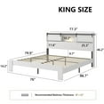 thumbnail image 7 of King Size Metal Bed Frame with Charging Station, Noise-Free, Easy Assembly, No Box Spring Needed, White, 7 of 7
