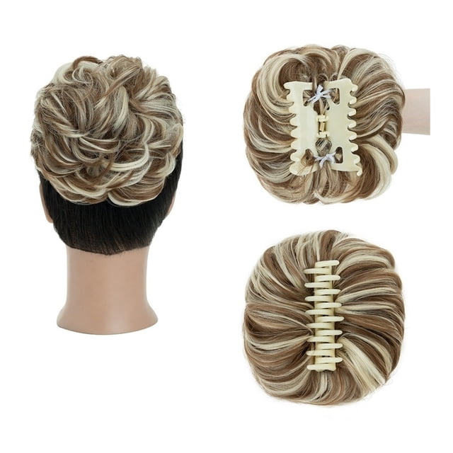 Pince à Cheveux Chignon Ondulé Extensions de Cheveux Synthétiques Chignon Décoiffé