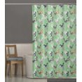thumbnail image 6 of S4Sassy Green Cats Geometric Decorative Waterproof Printed Shower Curtain Roller Hooks Drapes-60 x 75 Inch, 6 of 6