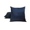thumbnail image 2 of The HomeCentric Decorative Plain Pillow Cover Navy Blue Pack of 2, 14"x14" (35x35 cm) Throw Pillow Cases, Art Silk Plain & Solid Throw Cushion Covers For Couch, Solid Modern Style - Navy Blue Luxury, 2 of 7