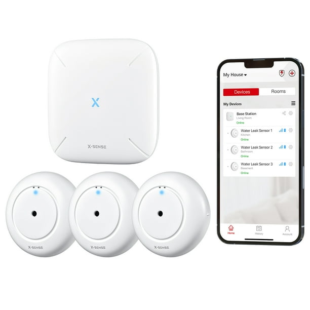 XSense WiFi Water Leak Detector, Smart Water Sensor Alarm, Water
