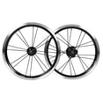 thumbnail image 3 of Folding Bike Wheel Set, Wheel Set Anode Polished Rims High Strength Spoke  For V Brake Bicycle Black, 3 of 8