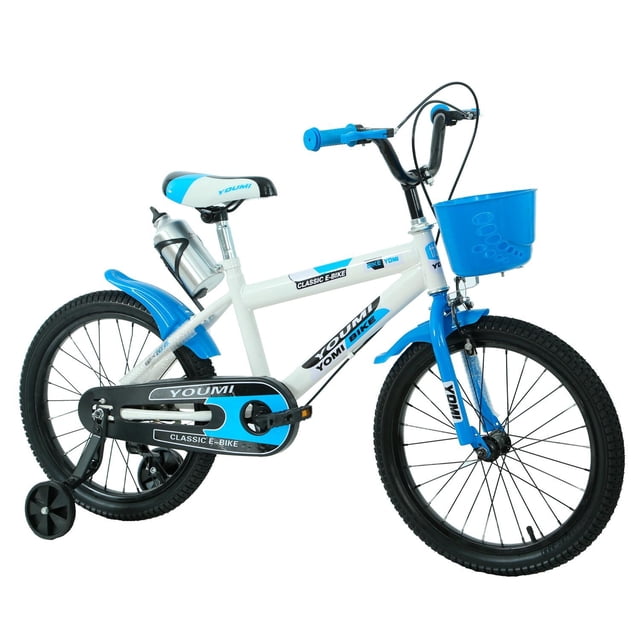Bicicleta Infantil Lumax Rodada 18 con Llantas Entrenadoras Canasto Azul