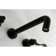 thumbnail image 3 of Kingston Brass KS8025DFL NuWave Two-Handle Wall Mount Roman Tub Faucet, Oil Rubbed Bronze, 3 of 7