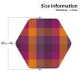 thumbnail image 2 of Fuzoiu Purple Yellow Buffalo Plaid Print Leather Coasters Set,Drink Coasters Set of 4,for Tabletop Protection, Durable PVC Coasters,Home Décor and Housewarming Gift-Hexagon, 2 of 6