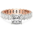 thumbnail image 3 of 1 Carat IGI Certified Cushion Shape Lab Grown Diamond Engagement Ring | 14K Rose Gold |Celeste Side Oval Diamond Eternity Diamond Ring | FG-VS1-VS2 Quality Friendly Diamonds, 3 of 4
