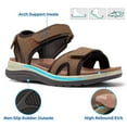 thumbnail image 5 of FitVille Wide Womens Sandals Adjustable Ankle Strap Flat Sandals with Arch Support, Brown, 6.5 Wide, 5 of 6