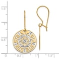 thumbnail image 4 of FB Jewels Leslie's 14K Two Tone Gold Greek Key Dangle Earrings, 4 of 4