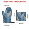 thumbnail image 2 of Cauagu Cozy Knitted Blue Chevron Print Oven Mitts and Pot Holders 4 pcs Set,Extra Thicken Long Kitchen Oven Glove Potholders BBQ Gloves-Oven Mitts and Pot Holders(11 Inch), 2 of 6