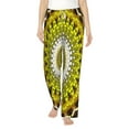 thumbnail image 2 of Goofa Yellow Mandala Printed Soft Pajama Pants for Women, Wide Leg Comfy Casual Lounge Yoga Pants-Large, 2 of 9
