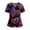 Dark Purple, variant on CCRFTGI Valentines Scrubs for Women Funny Love Heart Print Nurse Uniforms Trendy V-Neck Scrub Tops Party Short Sleeve Medical Workwear with Pockets Red L