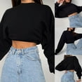 thumbnail image 6 of OOKWE Women Autumn Long Sleeve O-Neck Sweatshirt Bright Solid Color Oversized Loose Crop Top Harajuku Casual Ribbed Trim Basic Pullover Streetwear, 6 of 19
