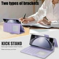 thumbnail image 4 of Dteck for Samsung Galaxy Z Fold 4 Wallet Case with 6 Credit Card Slots and S-Pen Slot,RFID Blocking Multi Card Function Magnetic Clasp Kickstand for Man Women, Purple, 4 of 7