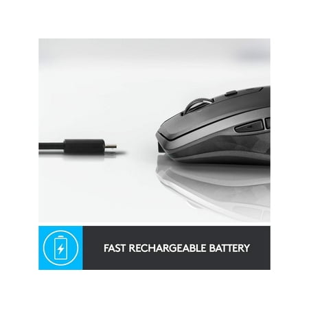 Logitech - MX Anywhere 2S Bluetooth Edition Wireless Mouse with Hyper-Fast Scrolling - Graphite
