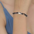 thumbnail image 3 of JUNWELL Bracelet de Football Perles de Pierre Bracelets pour Hommes Bracelets Portables Baseball Rugby Homme Givré, 3 of 6