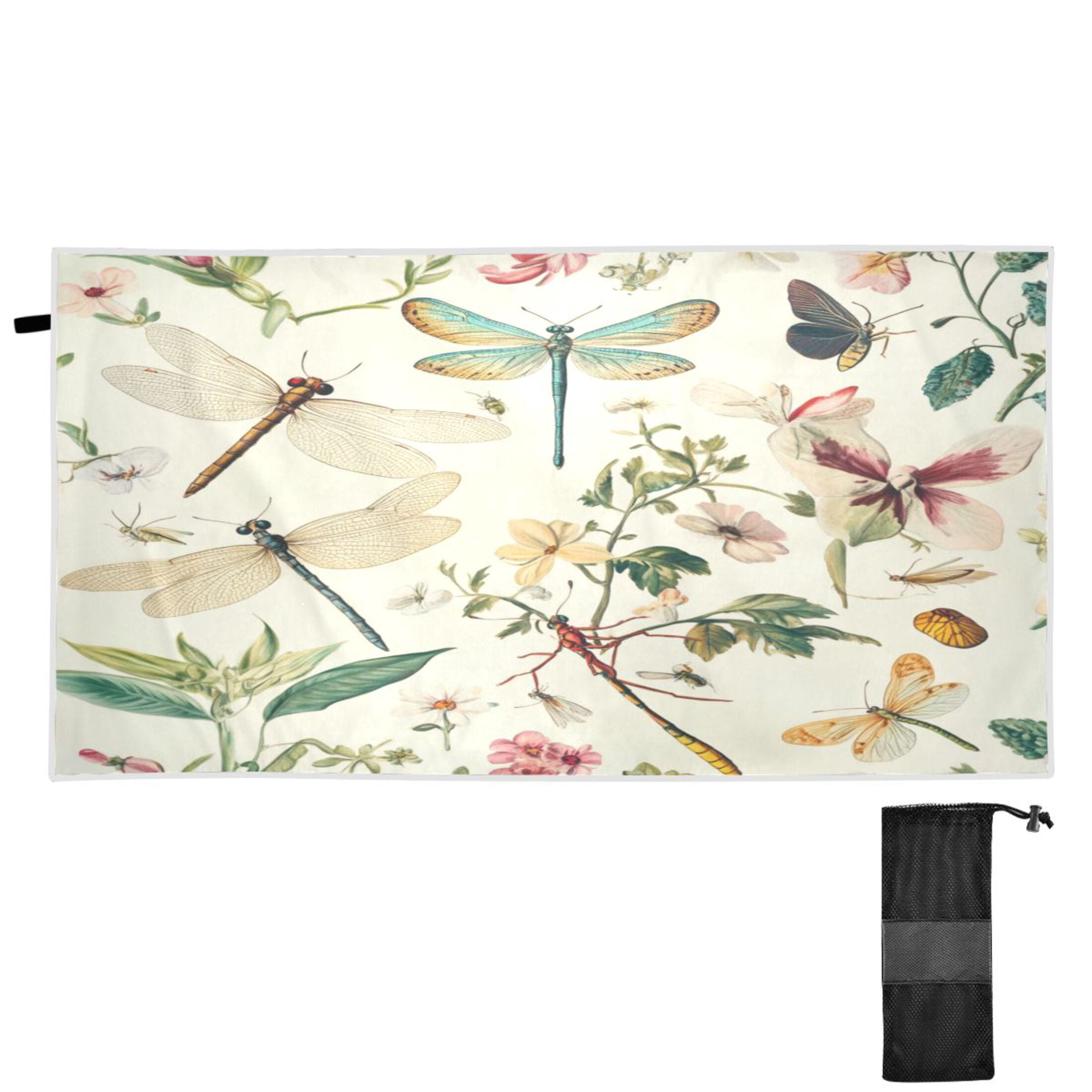 Qxltty Dragonfly Print Painting Beach Towel Sand Free Bath Towel Absorbent Quick Dry Soft Lightweight Blanket for Travel Gym Camping 71x31in