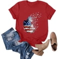 thumbnail image 2 of Ruyang Summer Tops for Women, Women's Fashion Casual Independence Day Printed Shirt Tops Round Neck Short Sleeve T Shirt, 2 of 4