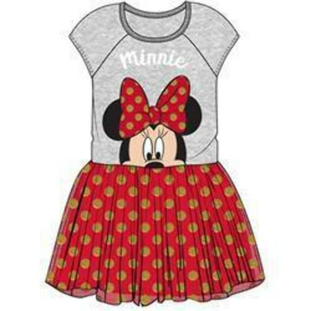 

Toddler Girls Big Bow Minnie Tutu Dress Gray Red