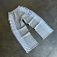 thumbnail image 3 of Pantalones de punto a rayas estilo Harajuku para mujer, pantalón informal de pierna ancha, estilo hip hop, de gran tamaño, estilo Y2k, 3 of 5