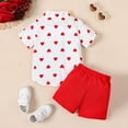 thumbnail image 4 of Bjutir Valentines Day Baby Toddler Outfit Set Boys Short Sleeve Hearts Printed T Shirt Tops Shorts Gentleman Kids Outfits For 4T, 4 of 7