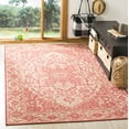 thumbnail image 2 of SAFAVIEH Linden Dania Medallion Indoor/Outdoor Area Rug, Red/Creme, 4' x 4' Square, 2 of 8