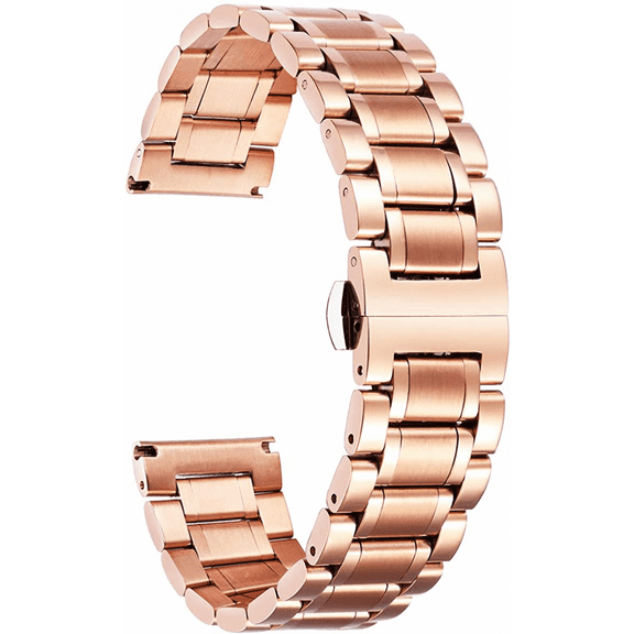 Stainless Steel Watch Bands with Straight & Curved End 5 Color(Gold, Sliver, Black, Rose Gold, Gold-Silver Two Tone) Size(12mm) Valentine Gifts
