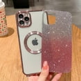 thumbnail image 3 of Compatible with iPhone 11 Pro Max Magnetic Gardient Glitter Case, Plating Bling Cute Case with MagSafe for Women Girls Full Camera Protector Back Cover for iPhone 11 Pro Max 6.5'' Pink, 3 of 11