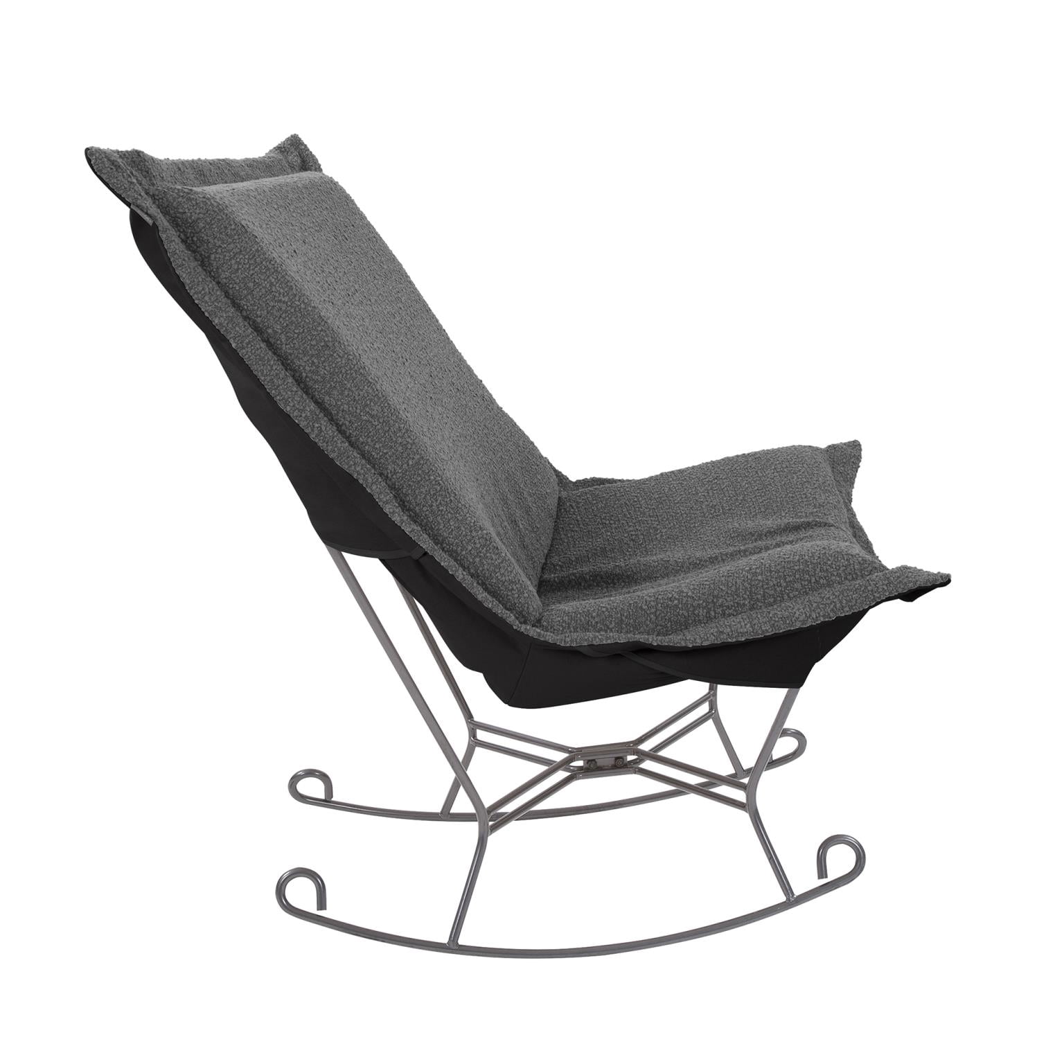 Scroll Puff Rocker Titanium- Barbet Charcoal/Black