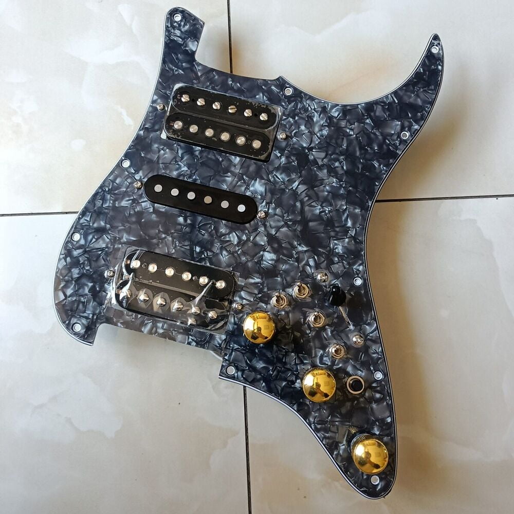 HSH Prewired Guitar Strat Pickguard Set Ainico 5 Humbucker Pickups Coil Splitting Switch Multi Switch Harnesses ,For Fender ST Electric Guitar Part Replacement