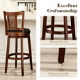 thumbnail image 3 of SUMMIT LIVING Wood Swivel Bar Stool Set of 4, Bar Height Kitchen Stool with Back, 30 inch Upholstered Pub Chair, Dark Brown, 3 of 10