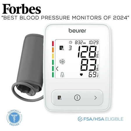 Beurer Auto 400 Upper Arm Blood Pressure Monitor, Large Cuff, Accurate Easy to Read Color Coded Results