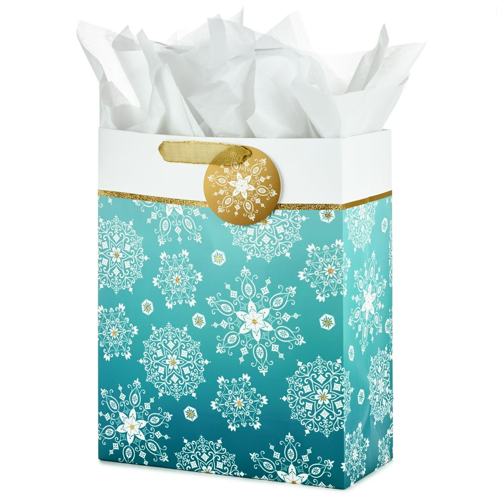 Hallmark Extra Large Holiday Gift Bag with Tissue Paper (Snowflakes) Hallmark Extra Large Holiday Gift Bag with Tissue Paper (Snowflakes)