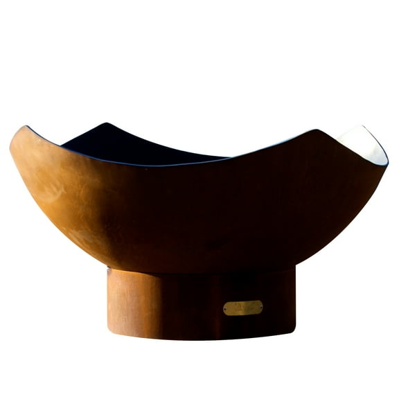 Fire Pit Art MR-Match Lit - NG 22 x 36 in. 200K BTU Manta Ray Penta 24 Fire Pit, Iron Oxide Patina - Match Lit - Natural Gas