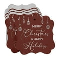 thumbnail image 3 of Inkdotpot Pack Of 50 Real Silver Foil Bracket Shape Paper Tags Merry Christmas & Happy Text Favor Hang Tags, 3 of 7
