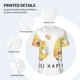 thumbnail image 3 of Hirioo Bee Happy Sunflower Gnomes for Men's Baseball T-shirt Shirts Short Sleeve Casual Summer Button Stretch T Shirts,Size S-4XL-4X-Large, 3 of 7