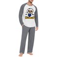 thumbnail image 2 of Raglan Long Sleeve Halloween Pajama Top Matching Straight Leg Sleep Pants Drawstring Elastic Waist Loungewear For Men, 2 of 6