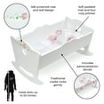 thumbnail image 4 of Doll Cradle with Bedding and Free Personalization Kit - White Rose, 4 of 11