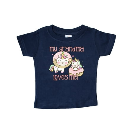 

Inktastic My Grandma Loves Me Unicorns Gift Baby Boy or Baby Girl T-Shirt