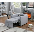 thumbnail image 2 of JERFIT Convertible Sleeper Chair with Pull-Out Bed, Light Gray Linen Fabric, Includes Side Pocket and Pillow for Living Room, Apartment, 2 of 9