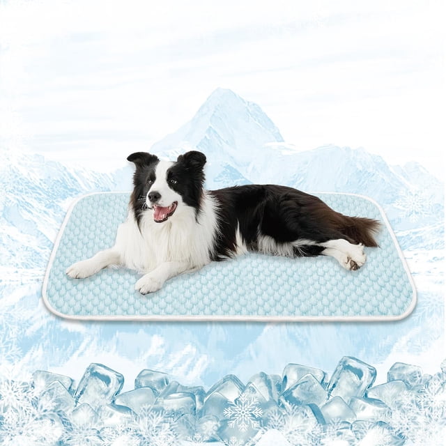 Alfombrilla de refrigeración para mascotas MICROCOSMOS, transpirable, superficie de burbujas, azul