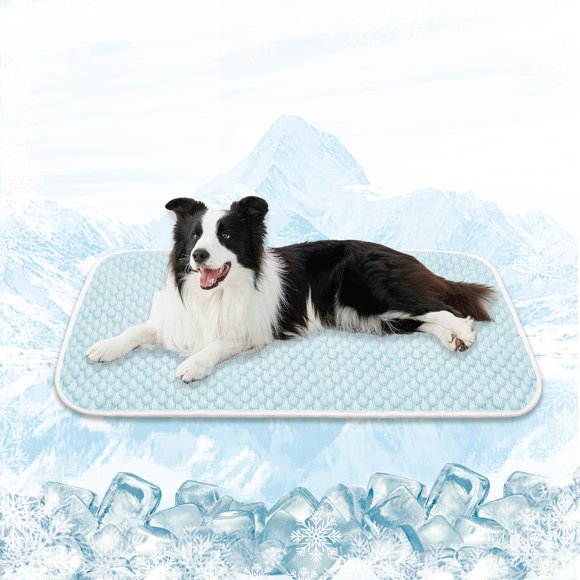 Alfombrilla de refrigeración para mascotas MICROCOSMOS, transpirable, superficie de burbujas, azul
