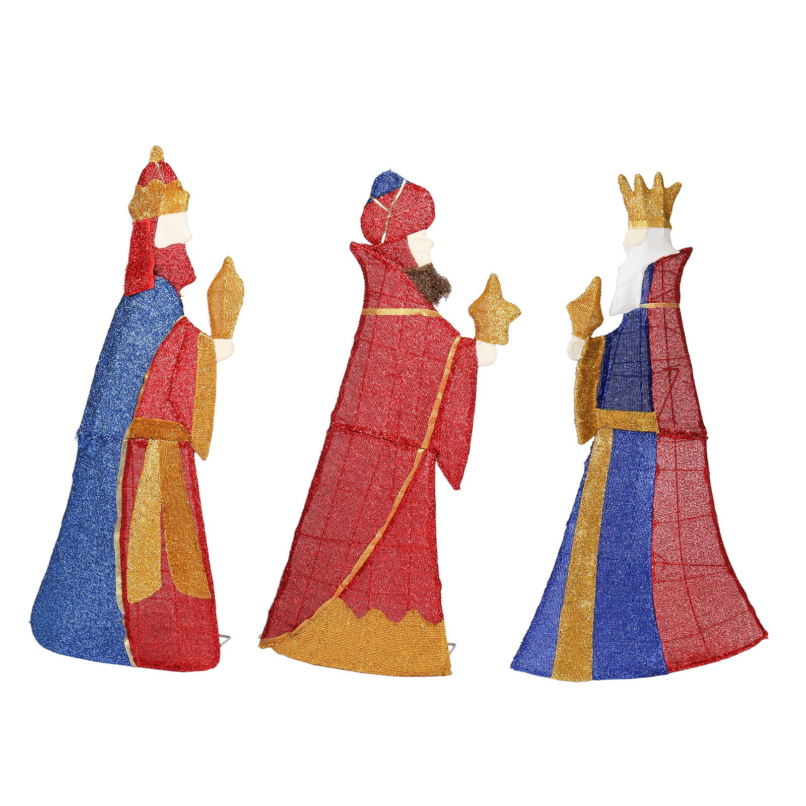 Astoutdoor Set of 3 Lighted Three Kings with Gifts Christmas Decorations, Pre-lit 2D Holiday Decor with Warm White LED Lights for Indoor Outdoor Display