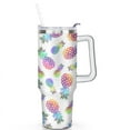 thumbnail image 2 of 40 Oz Pineapple Tumbler with Handle and Straw Insulated Pineapple Tumbler Pineapple Travel Coffee Mug Pineapple Gifts for Women Pineapple Stuff Pineapple Decor Cup, 2 of 7
