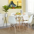 thumbnail image 1 of 4 Pieces Mid Century Modern DSW Shell Lounge Plastic Kitchen, Dining, Bedroom, Living Room Side Chairs，White, 1 of 7