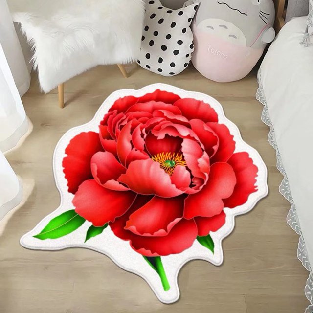 Flower Carpet Chinese Style Lotus Floor Mat Bedside Blanket Cloakroom Mat