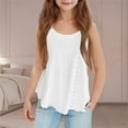 thumbnail image 2 of Miluxas Girls Eyelet Flowy Tank Tops Cute Summer Spaghetti Strap Tops Kids Fashion Embroidery Sleeveless Shirts White 14 Years, 2 of 8